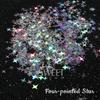 Holographic Star Shaped Nail Patch Laser Silver Four Corner Star Nail Glitter Laser Flash Shiny Film Nail Decoration