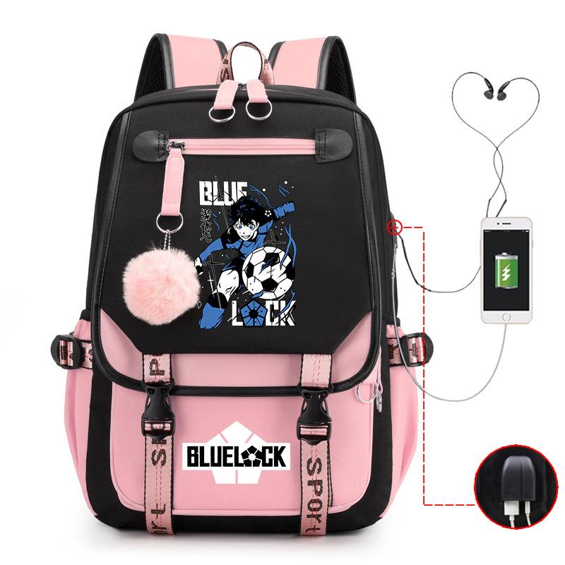Anime Peripheral Teen Trend Backpack Multifunctional Usb Casual Student School Bag