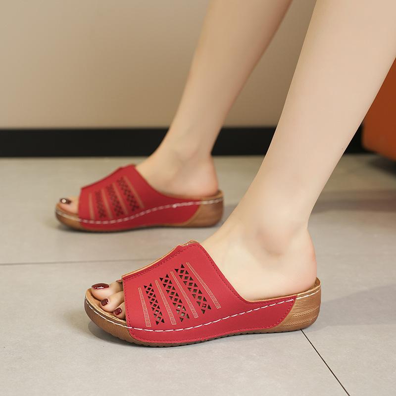 Dámské letní pantofle nadměrné velikosti, prodyšné a módní, se šikmým a cool mopem