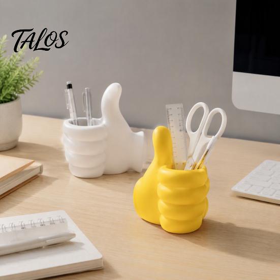 Desktop Accessory for Office 3D Printed Thumbs‑Up Pen Holder, Funny Gesture Shaped Desk Organizer, Creative Large Capacity Organizer Pencil