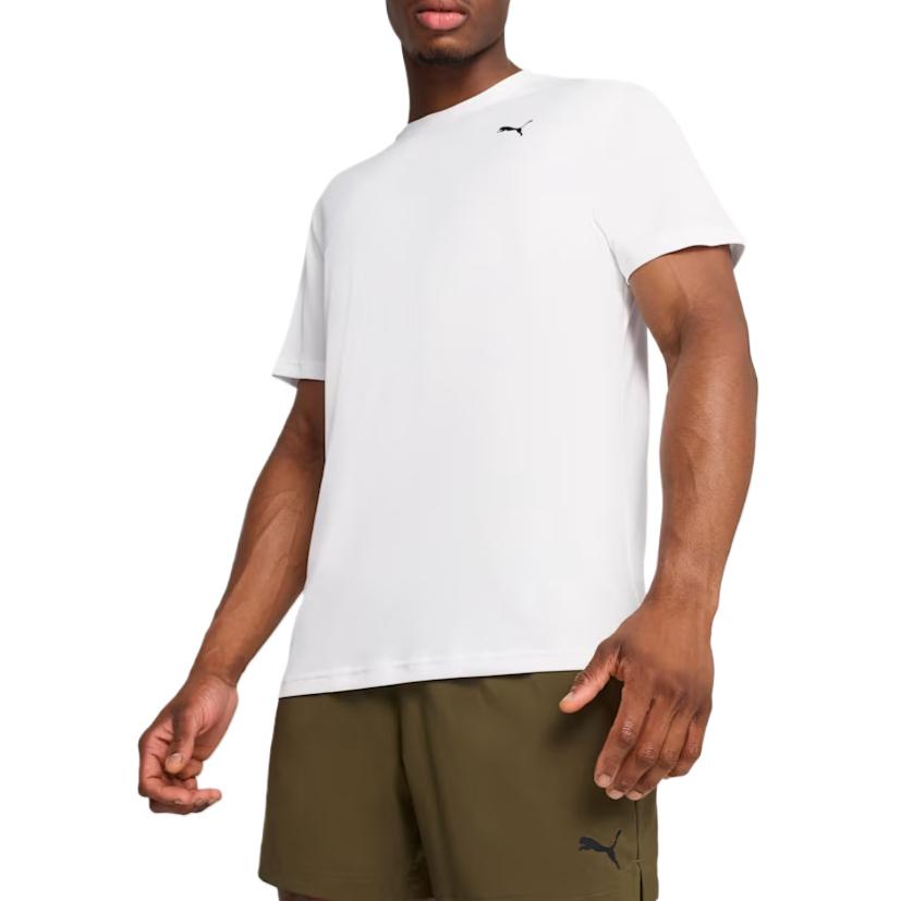 PUMA T Shirts Men's PUMA White Crew Neck Moderate Straight Fit 527155-02