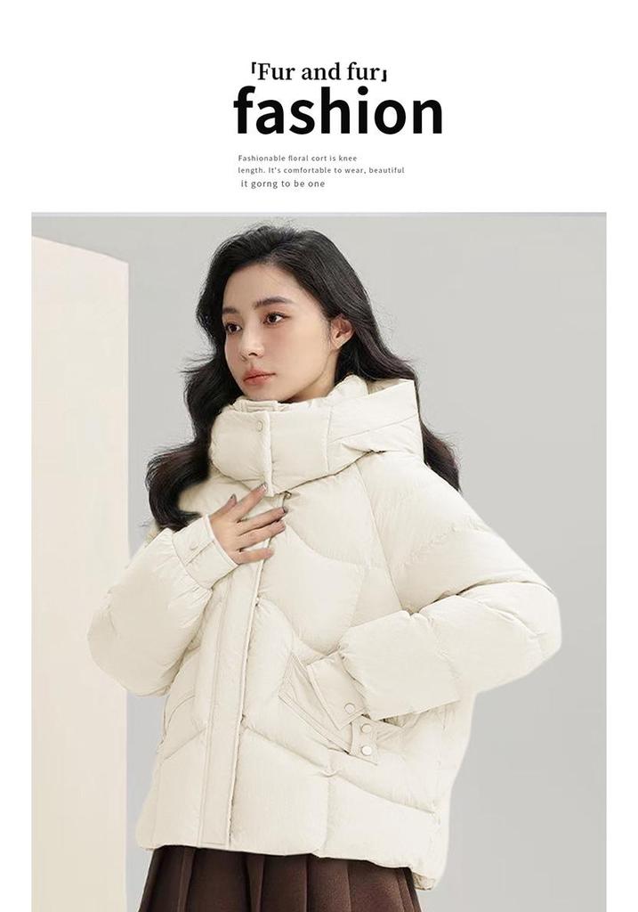 Women's 2025 Winter Hooded Down Cotton Puffer Jacket - Stylish Korean Short Outerwear Coat