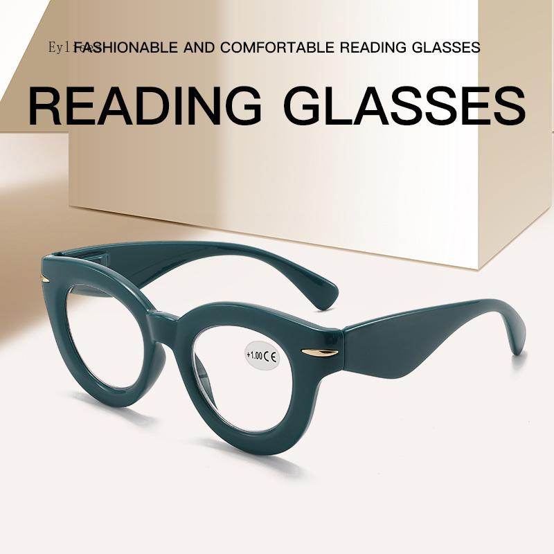 Women's Cat Eye Reading Glasses Retro Anti Blue Light Presbyopic Eyeglasses Fashion Printing Hyperopia Diopter +1.5 Óculos