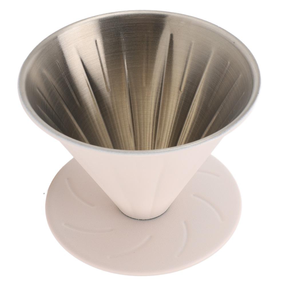 304 Stainless Steel Stainless Steel Coffee Filter Cup Coffee Brewing Cone Camping