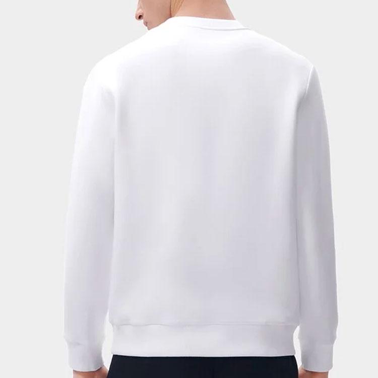 Fila Fleece Striped Print Crew Neck Pullover Sweatshirt Men Sweatshirt White F11M311209FWT