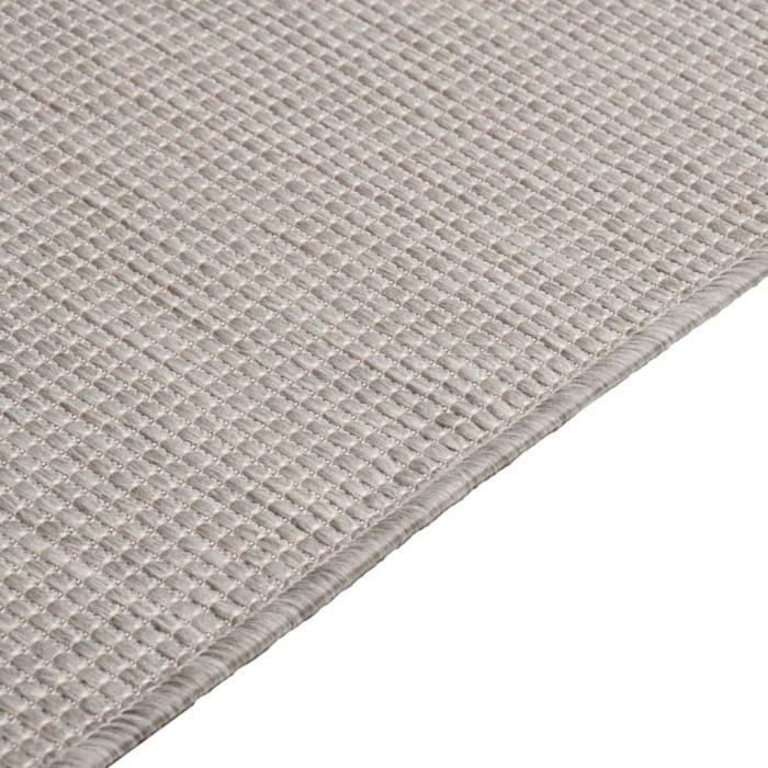 VidaXL Tapis à tissage plat d'extérieur 120x170 cm Taupe