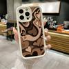 Brown Love Phone Case for iPhone 16 15 14 13 12 11 Pro/ Max/Plus Anti-Fingerprint Anti-Shock Rear Cover