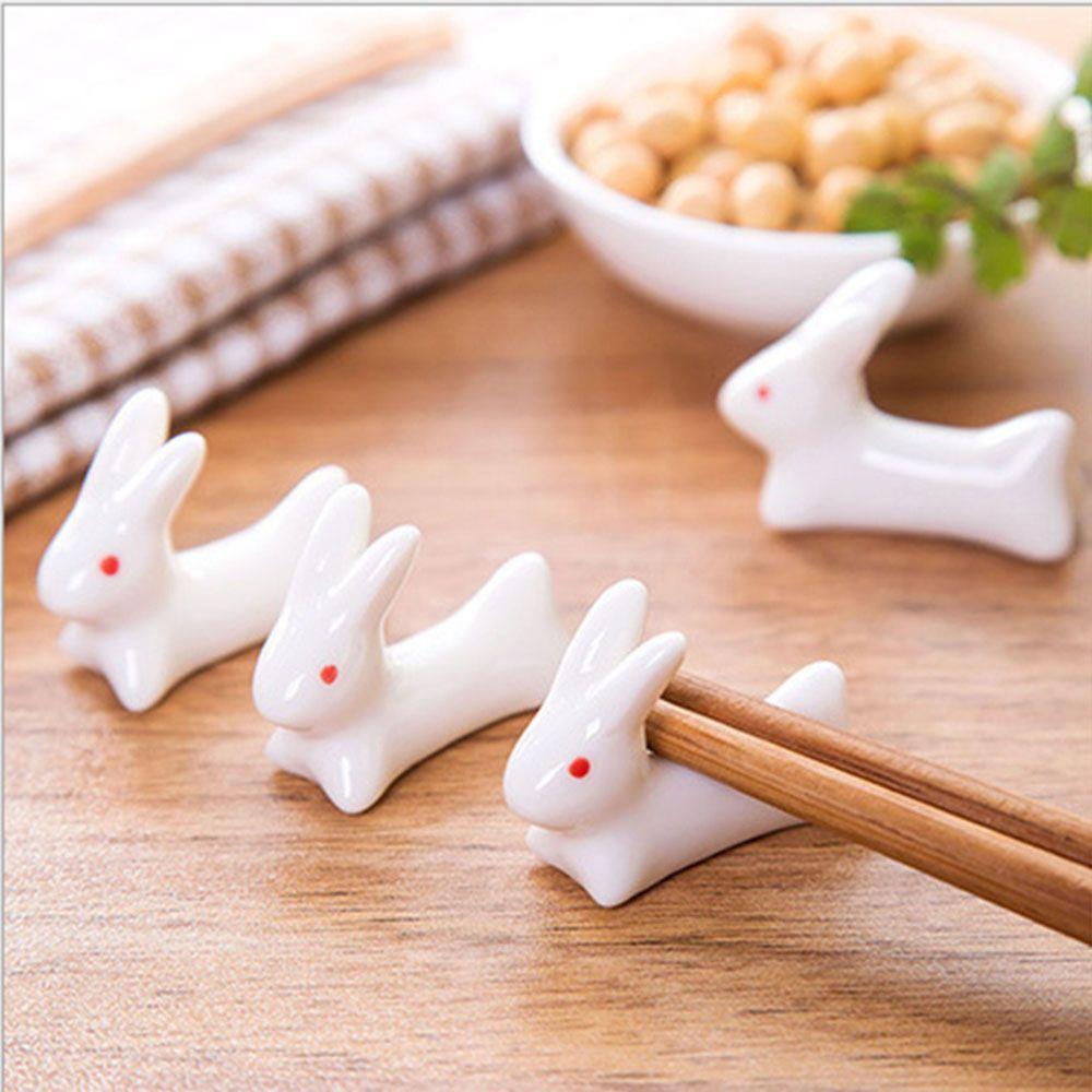 Home Decoration Flatware Porcelain Rest Fork Spoon Chopsticks Chopsticks 2Pcs Rack Ceramic Rabbit