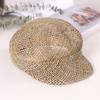 Cappello da Uomo/Donna Estivo Sottile in Paglia Intrecciato a Mano Moda Berretto Newsboy Cappello da Pittore Berretto Lavorato a Maglia con Cordino Cappello di Paglia Traspirante per la Spiaggia
