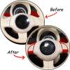2PCS ABS Red Steering Wheel Button Trim Cover For Fiat 500 Abarth 595 2010-2015