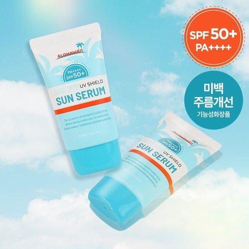 (1+1) Aloha Hawaii UV Shield Air Fit Sun Serum 60ml SPF50+ PA++++ / Non-whitening, moisturizing sunscreen sunblock_631373