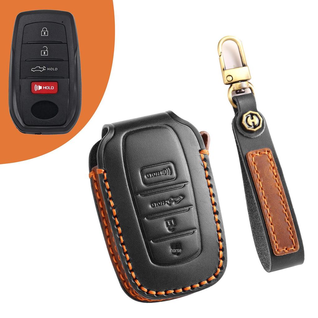 Leather Key Cover for Toyota Sienna, Tundra, Vellfire, and Alphard with Buckle