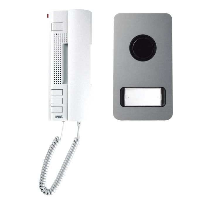 Kit Audio - Urmet - Mikra Alu 2 Fils - Filaire - 1 Poste Utopia - Aluminium IP44