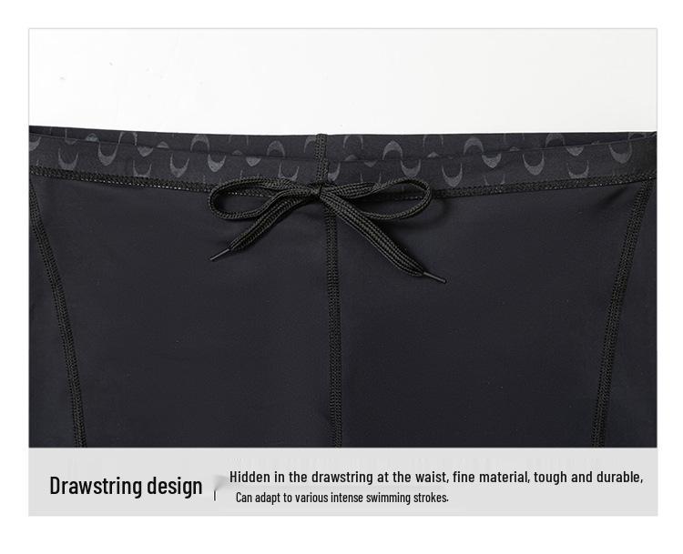 Exklusive Herren-Badehose mit langen Beinen, schnelltrocknend, Haifischhaut-Optik, Renn-Badehose