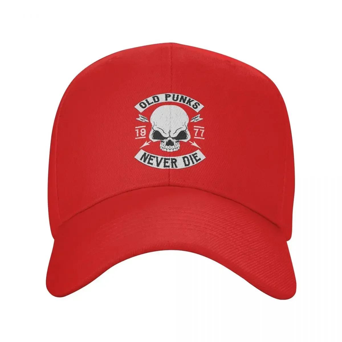 Pure Color Dad Hats Punk Rock  Punk Womens Hat Sun Visor Baseball Caps Old Punks Never Die Peaked Cap One Size