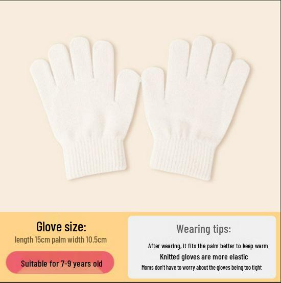 

Детские вязаные зимние перчатки конфетных цветов - Теплые, тонкие, пятипалые, для мальчиков и девочек One Size