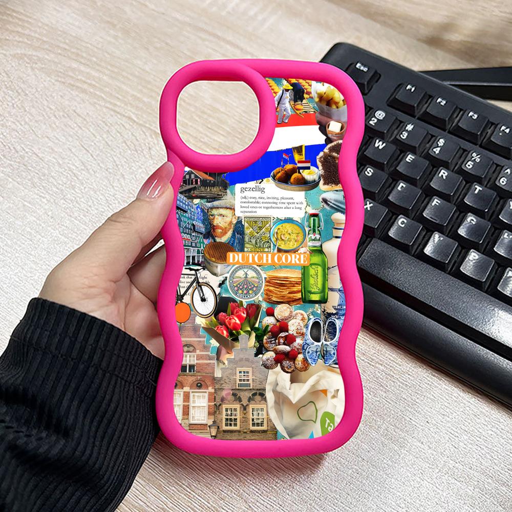 Netherland Dutch Flag Wavy Edge TPU Mobile Phone Case for iPhone 17 16 15 14 13 12 11 Air Pro Max Plus Colorful Cover