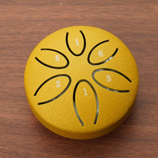 Steel Tongue Drum for Kids 3 Inches 6 Notes Mini Rain Drums Outside Rain Music Maker with Mallets And Music Book for Garden Camping Meditation Yoga