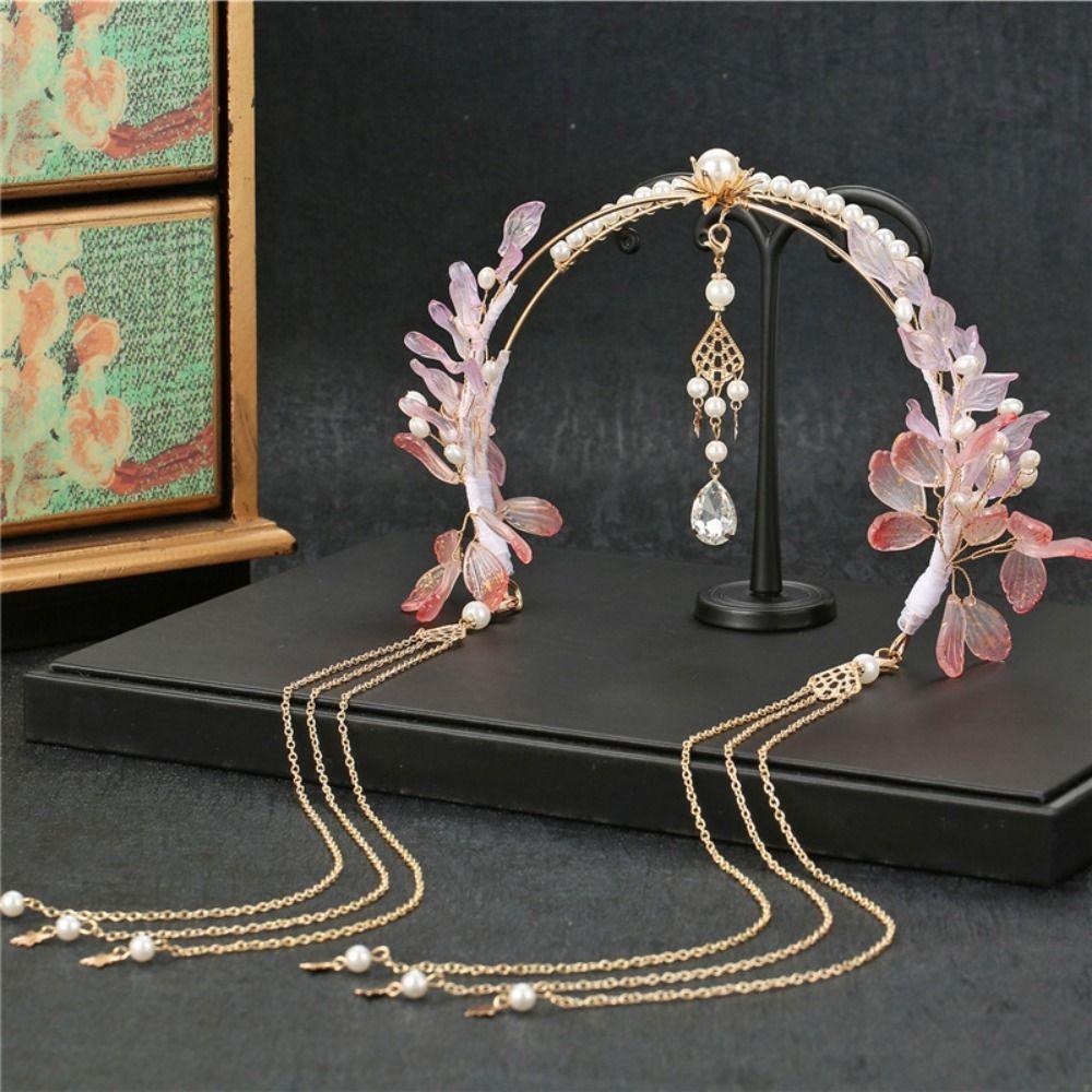 Cosplay Props Princess Long Tassel Wedding Headdress Women Headwear Hanfu Headband Hair Accessories