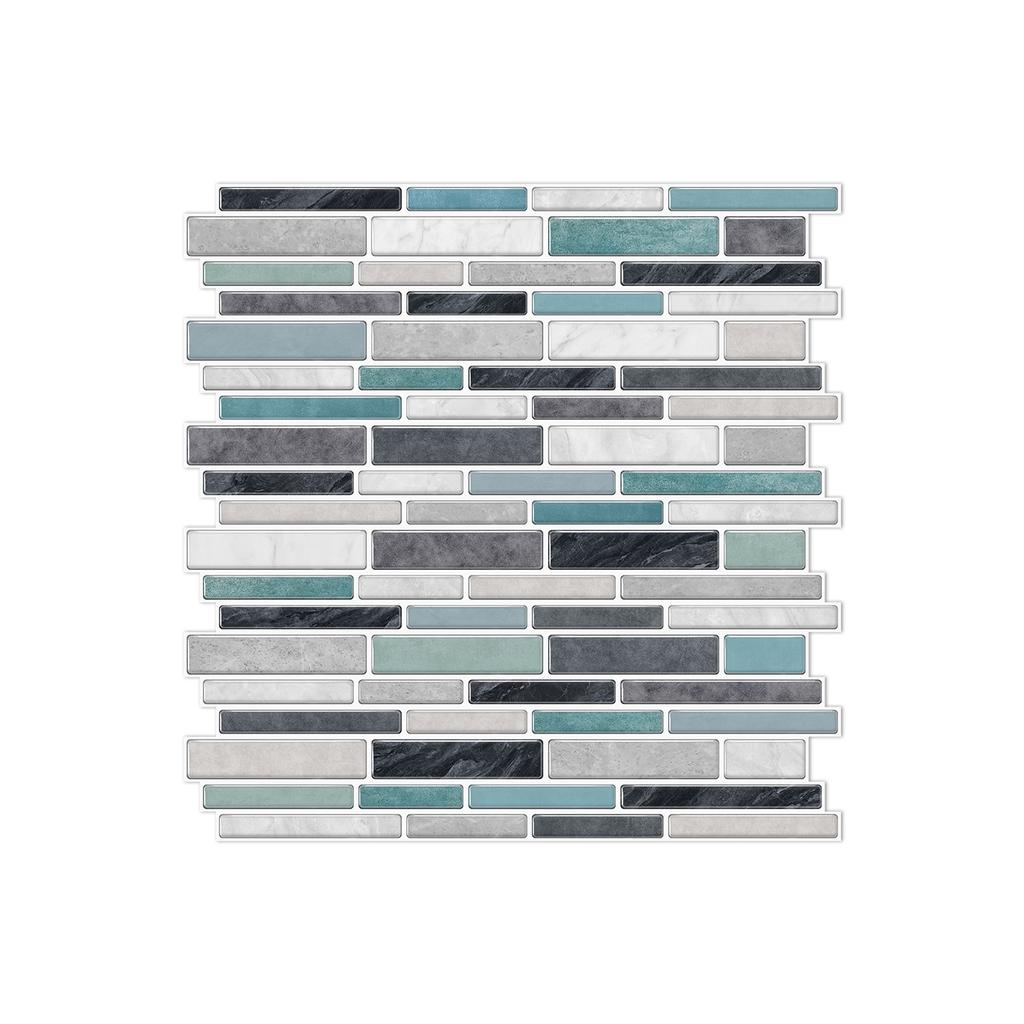 Marble Mosaic Tile Sticker, Kitchen Bathroom Pvc Waterproof Self-Adhesive Wall Sticker Imitation Epoxy Home Wallpaper