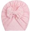 New baby jacquard bow hat, children's breathable striped pullover hat, baby hat