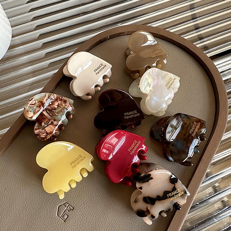 Creative Fashion Heart Small Hair Claw Acetate Hair Clip For Women Girls Cute Heart Shaped Hair Clips Hair Accessories Gifts