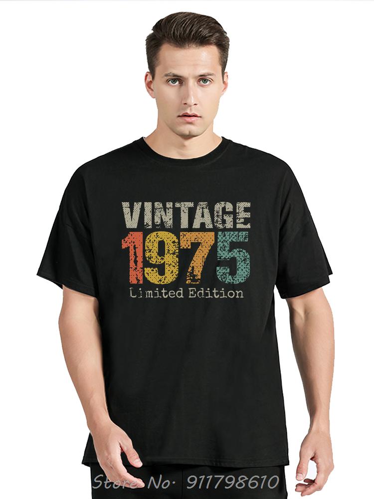 Funny Oversized T-shirt Vintage 1975 Limited Edition Men's Clothing Summer Cotton Tshirt 50th Birthday Gifts Fitness T Shirt
