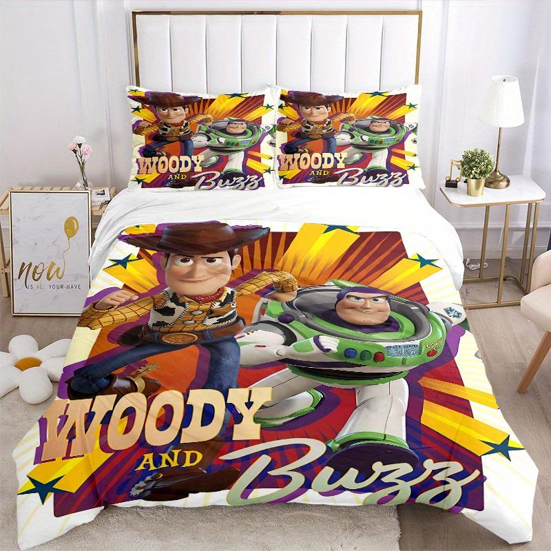 3pcs Woody and Buzz Quilt Set Soft and Comfortable Bedroom, Guest Room and Dorm Decor Bedding Set F096
