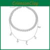 Elegant Alloy Chain Necklace With Eye-catching Moon And Star Pendant For Trendy Looks