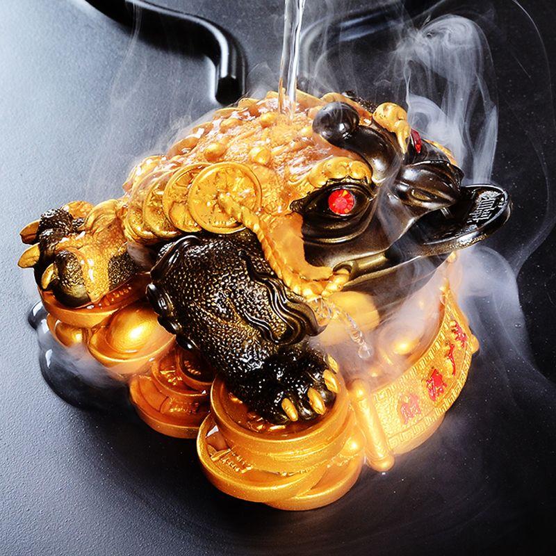 Керамическая жаба-копилка, меняющая цвет, благовонница, чайный питомец Medium