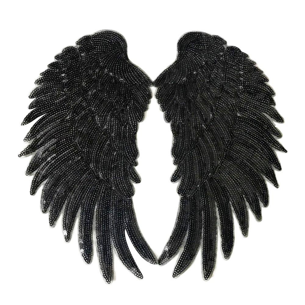 

Мечтательные крылья-перья, радужные вышитые значки, аксессуары для одежды, нашитки с пайетками Black