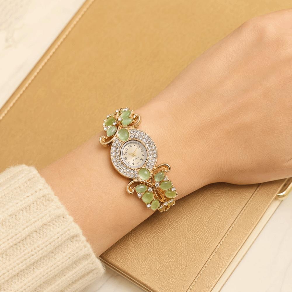 Rich In Flowers Vintage  Watch Rhinestone Bracelet Bracelet Watch Quartz Watch  Dress Watch