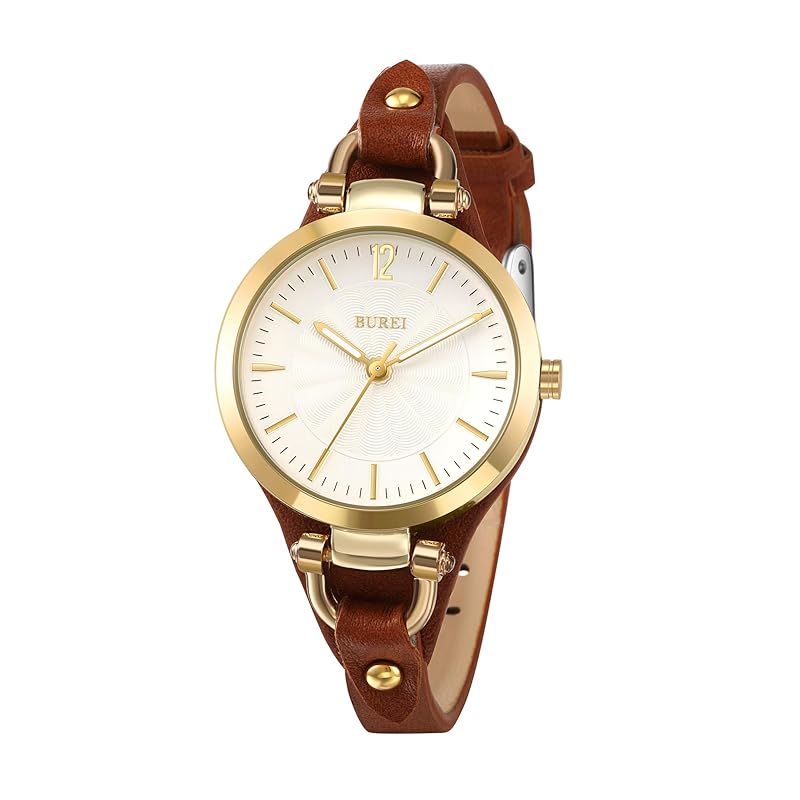 

[Baosho] Ladies watch waterproof analog brown leather belt antique simple Women smaller clock Japanese battery Japanese movement