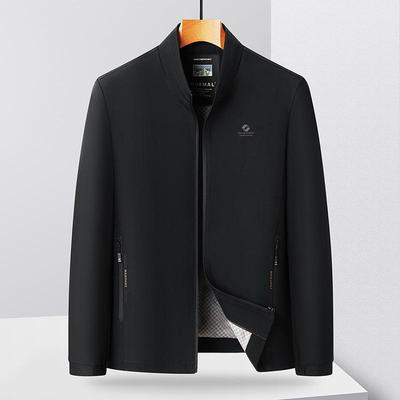 Men's Stand Collar Business Casual Jacket - 2025 Autumn Collection for Middle-aged & Elderly