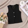 New Sleeveless Slim Fit Knit Vest Single-Breasted Solid Versatile Casual Slimming Versatile Vest Top
