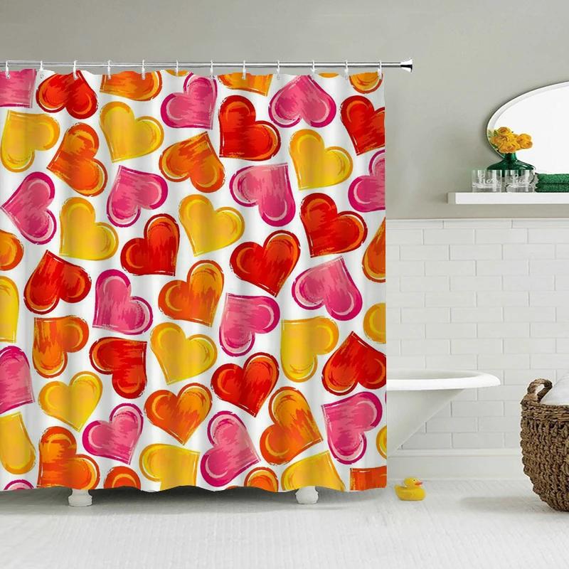 Colorful Modern Shower Curtain 3d Bathroom Curtain With Hooks Decorative Partition Screen 180*240 Polyester Washable Cloth