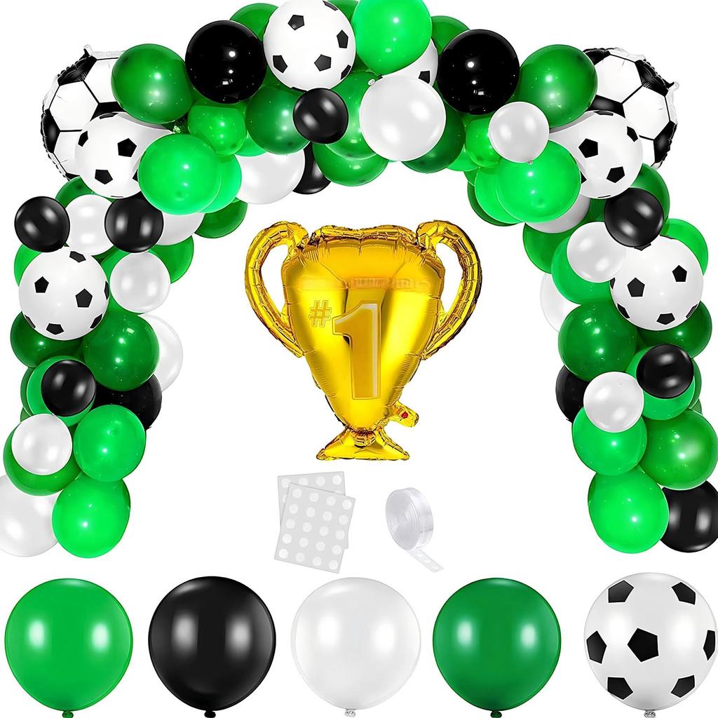 World  Soccer Theme Party  Set – Birthday Celebration Soccer Trophy  Garland Decoration