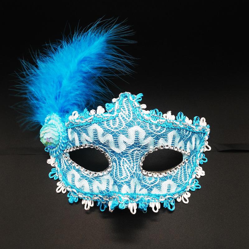 Women Lace Feather Mask Cosplay Masquerade Carnival Party Props Ladies Half Face Cover Sexy Costumes Playing Masques For Girls