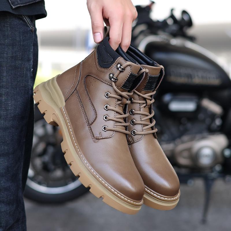 Модные ретро ботинки мужская обувь пустынные ботинки из коровьей кожи британский стиль — фото 9