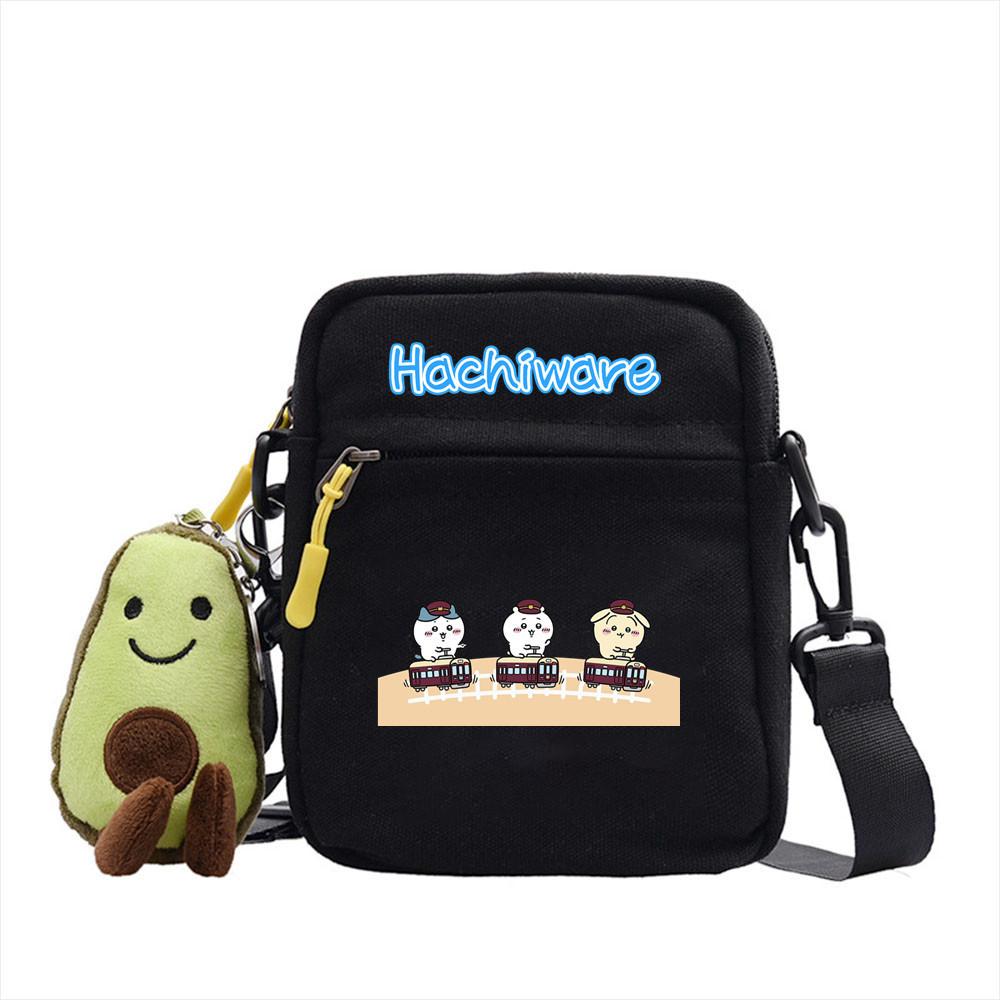 Chiikawa Cartoon Canvas Square Shoulder Bag With Inner Pouch For Casual Outings