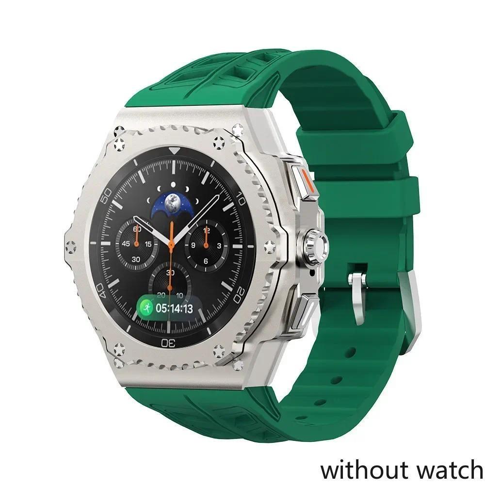 Luxury Mod Kit Alloy Metal Case For Samsung Watch 8 Classic 46mm Rubber Band For Galaxy Watch 8 Classic 46mm Kit Accessories