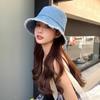 Fashion Denim Summer Sun Hat Cotton Anti-UV Reversible Fisherman Hat Travel Outdoor Foldable Bucket Hat