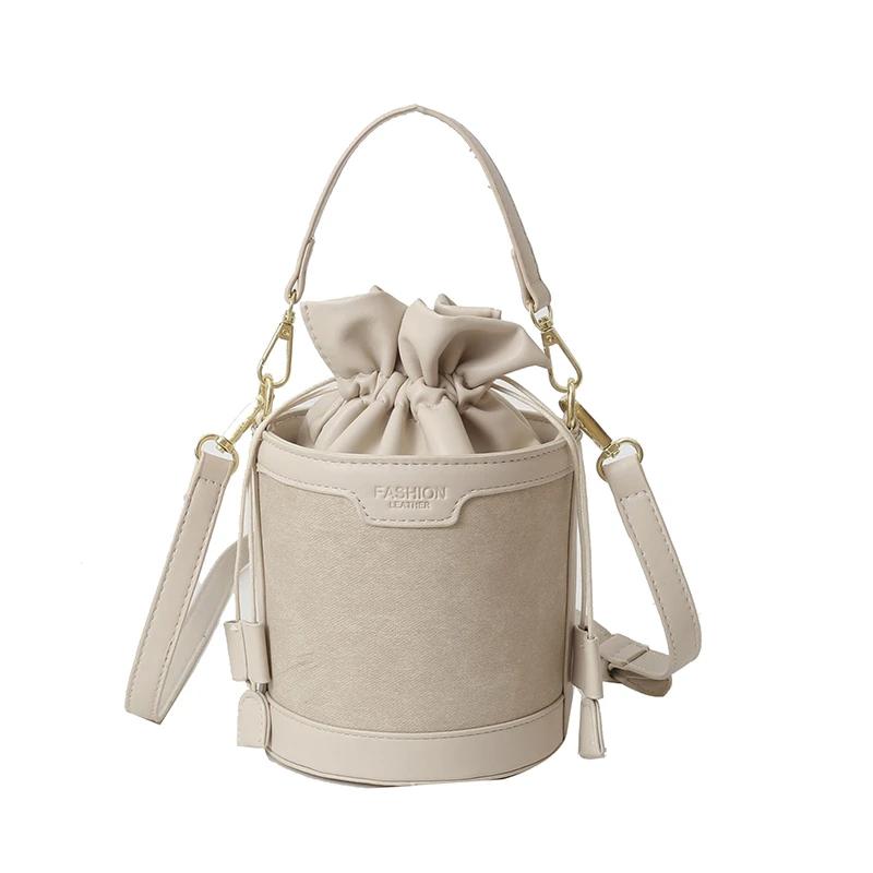 Šicí nitě Trend Crossbody tašky Kbelík Módní Vysoce kvalitní tašky přes rameno pro ženy se stahovací šňůrkou Dámské kabelky