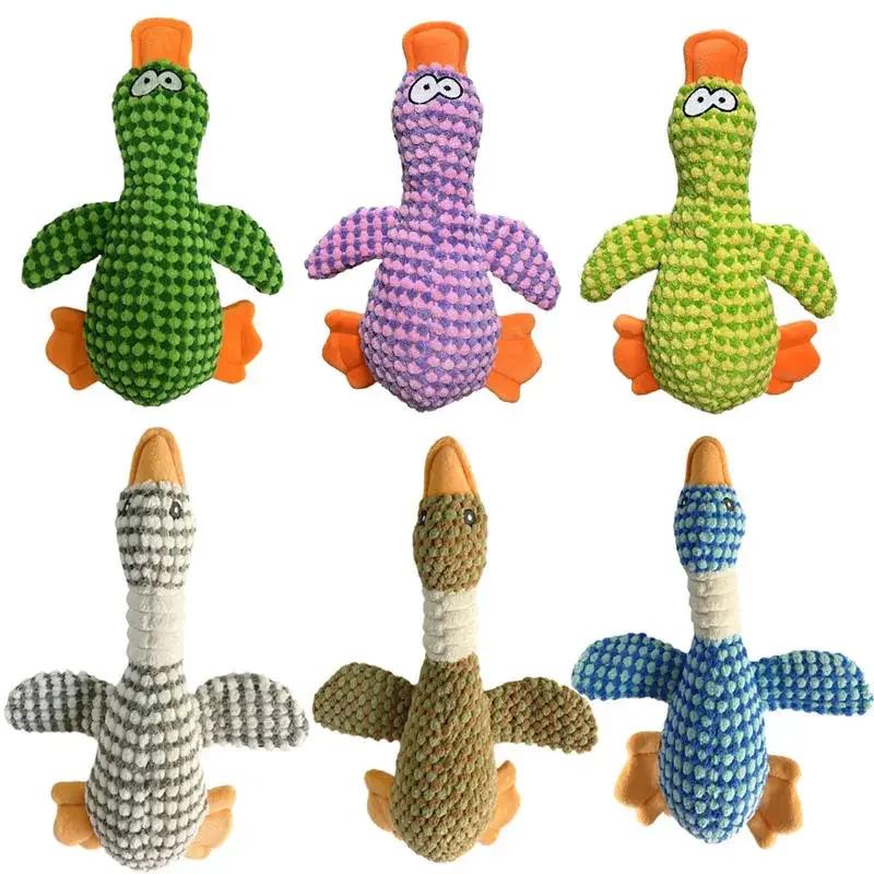 Jucării drăguțe de pluș pentru câini de rață jucărie scârțâit pentru cățeluș jucărie de mestecat de gâscă sălbatică pentru câini mici, mijlocii mari, curățarea dinților