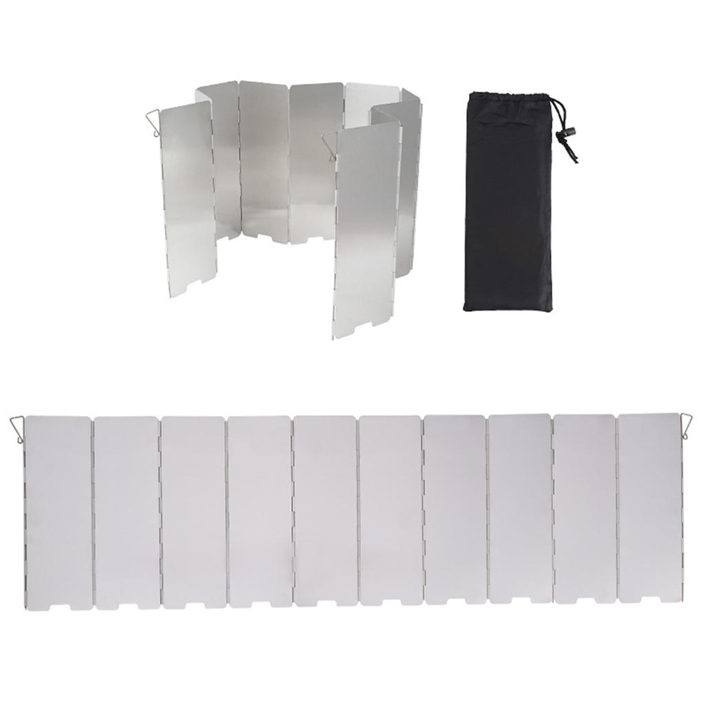 10 Plates Aluminum Alloy Camping Stove Windshield Alcohol Stove Windscreen Folding Burners Windshield with Storage Bag