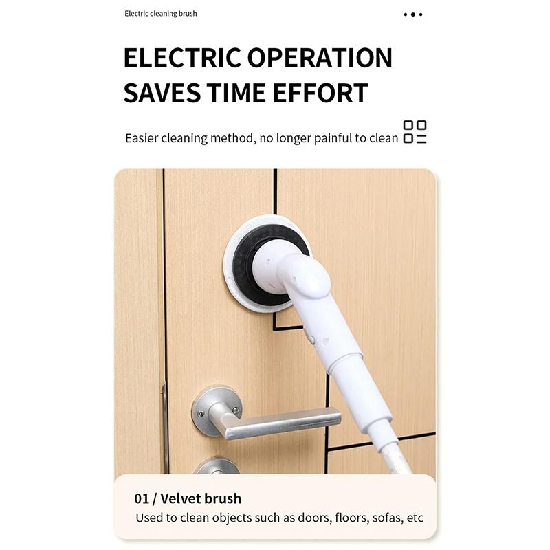 Perie de curățare electrică 6 în 1 2000mAh, viteză reglabilă, perie rotativă wireless, perie de curățare pentru duș, bucătărie, baie, casă