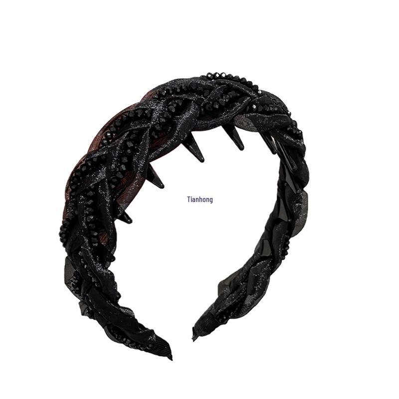 Women's Luxury Mesh Braid Headband, 2025 Fashion Style, High Crown, Daily & Outer Wear.