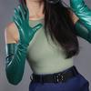 Forest Green 70CM Long Leather Gloves Kelly Green Faux PU Fashion Dressing Cosplay Costume NightClub Party Evening Opera Glove