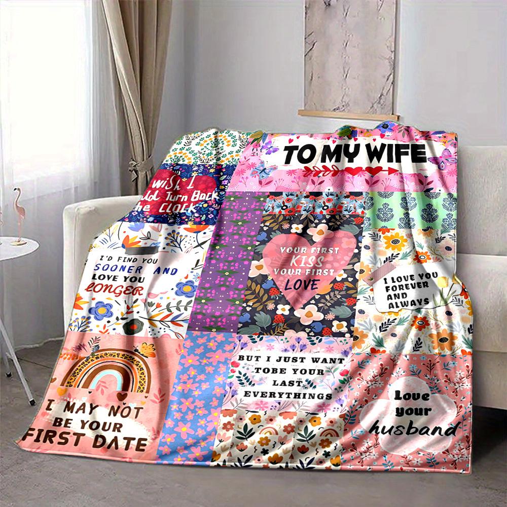 1pc Anniversary Romantic Love Blanket - Perfect Gift for Birthdays, Christmas & Halloween- Soft, Warm & Versatile Yy250909151