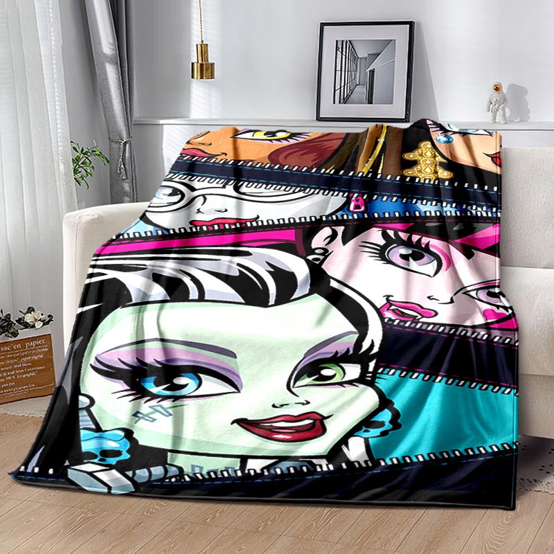 1pc Blanket Monster High1 Print Design, Lightweight Blanket for Sofa, Bed- Soft &Warm, Gift for All Seasons Like Christmas, Halloween
